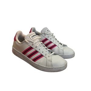 Adidas Grand Court White Leather Low Laces Sneakers